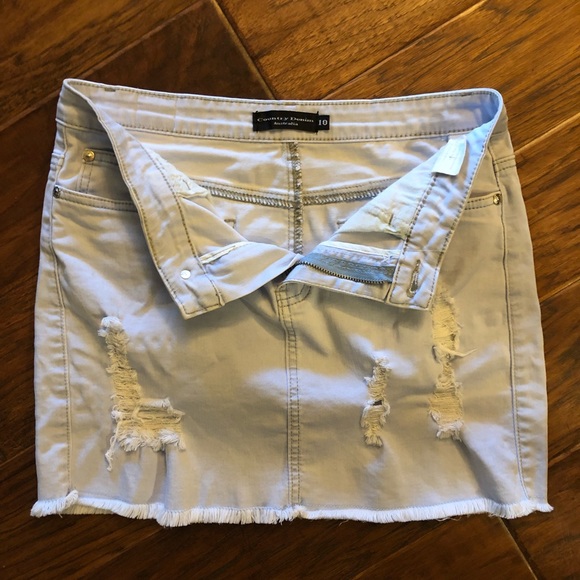 High Waisted Denim Jean Skirt - Picture 4 of 4